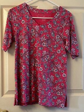 J.Jill Short-sleeve Print Tee, Size S